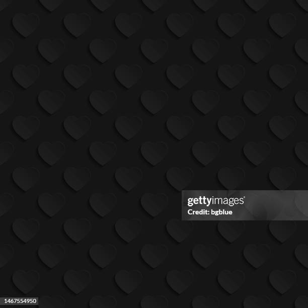 abstract black background - heart pattern - 3d heart pattern stock illustrations