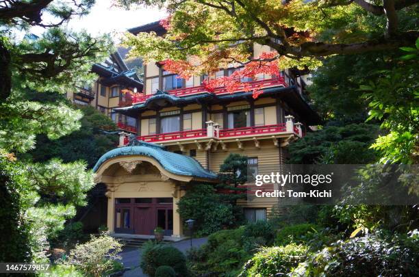 ryokan de lujo / hotel tradicional japonés - kanagawa prefecture fotografías e imágenes de stock