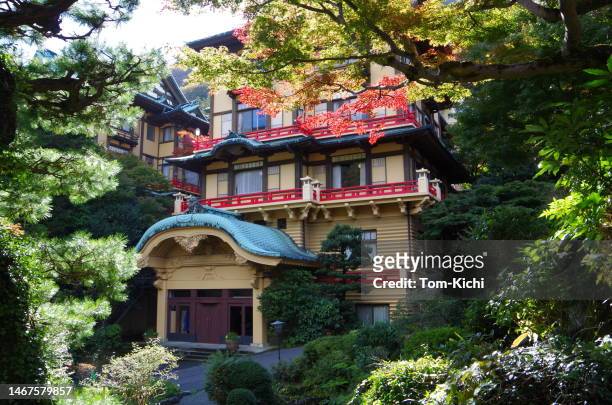 luxury ryokan／japanese traditional hotel - nationaal park fuji hakone izu stockfoto's en -beelden