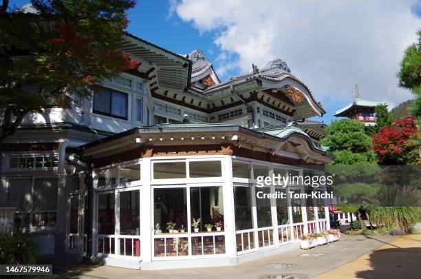 ryokan de lujo / hotel tradicional japonés - kanagawa prefecture fotografías e imágenes de stock