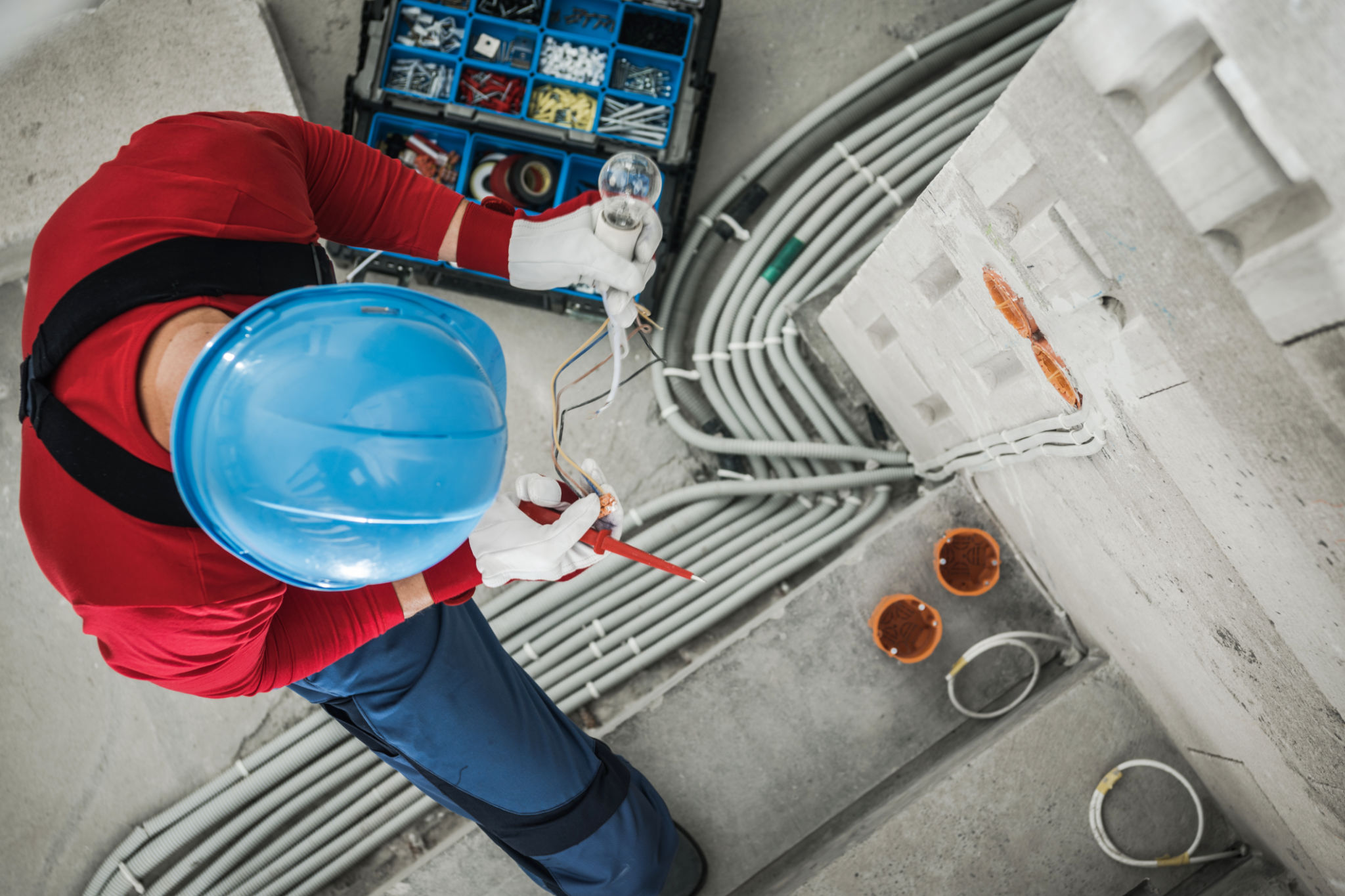 industrial cable installation