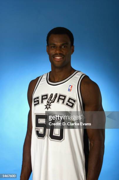 David Robinson of the San Antonio Spurs poses for a portrait during the Spurs Media Day on September 30, 2002 at Alamodome in San Antonio, Texas....