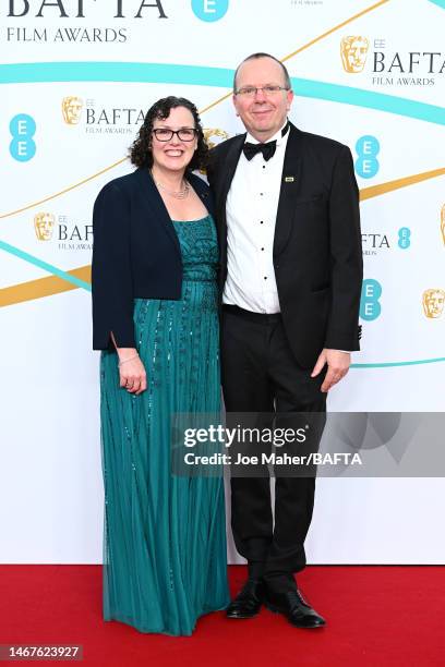 Katie Grand and Col Needham attends the EE BAFTA Film Awards 2023 at The Royal Festival Hall on February 19, 2023 in London, England.