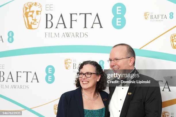 Katie Grand and Col Needham attends the EE BAFTA Film Awards 2023 at The Royal Festival Hall on February 19, 2023 in London, England.