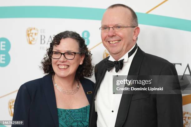 Katie Grand and Col Needham attends the EE BAFTA Film Awards 2023 at The Royal Festival Hall on February 19, 2023 in London, England.