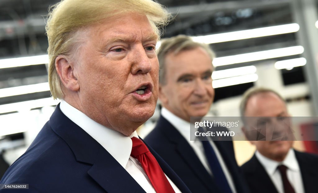 President Donald Trump, Bernard Arnault and Michael Burke News Photo