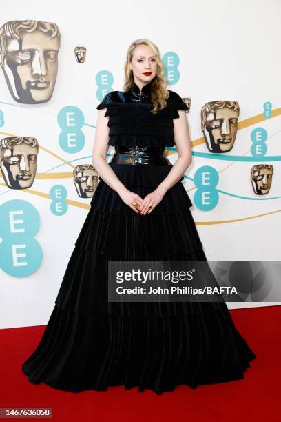 Gwendoline Christie attends the EE BAFTA Film Awards 2023 at The Royal Festival Hall on February 19, 2023 in London, England.