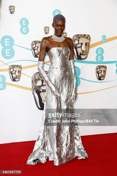 Sheila Atim attends the EE BAFTA Film Awards 2023 at The Royal Festival Hall on February 19, 2023 in London, England.