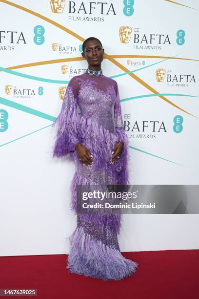 Jodie Turner-Smith attends the EE BAFTA Film Awards 2023 at The Royal Festival Hall on February 19, 2023 in London, England.