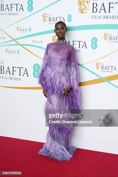Jodie Turner-Smith attends the EE BAFTA Film Awards 2023 at The Royal Festival Hall on February 19, 2023 in London, England.
