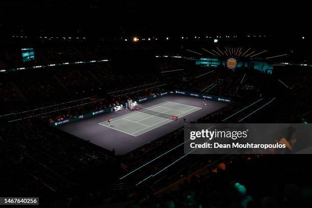 General view inside the stadium during the Men's Singles Final seventh and final day of the 50th ABN AMRO Open 2023 at Rotterdam Ahoy on February 19,...