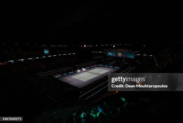 General view inside the stadium during the Men's Singles Final seventh and final day of the 50th ABN AMRO Open 2023 at Rotterdam Ahoy on February 19,...