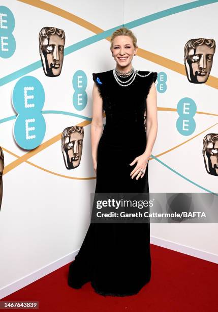 Cate Blanchett attends the EE BAFTA Film Awards 2023 at The Royal Festival Hall on February 19, 2023 in London, England.