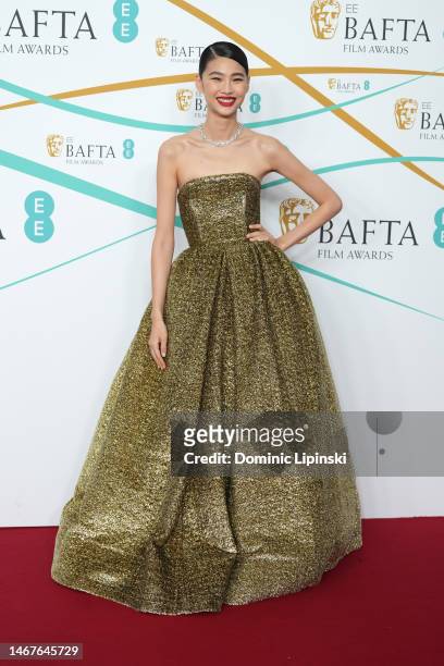 Hoyeon Jung attends the EE BAFTA Film Awards 2023 at The Royal Festival Hall on February 19, 2023 in London, England.