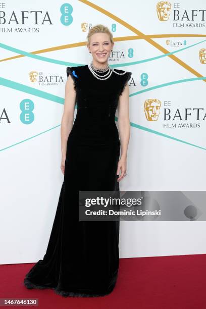 Cate Blanchett attends the EE BAFTA Film Awards 2023 at The Royal Festival Hall on February 19, 2023 in London, England.