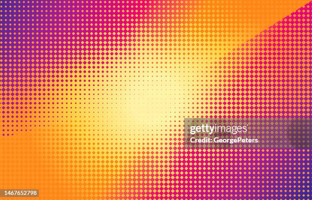 dot half tone pattern background with lens flare - heat wave stock illustrations