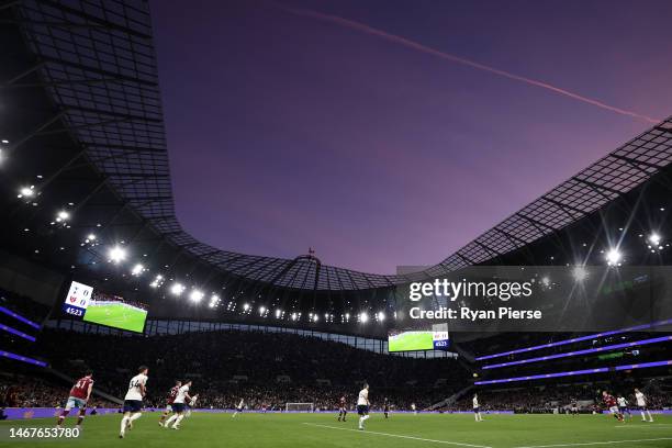 General view of the inside of the stadium during the Premier League match between Tottenham Hotspur and West Ham United at Tottenham Hotspur Stadium...