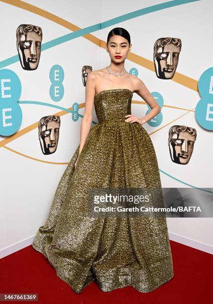 Hoyeon Jung attends the EE BAFTA Film Awards 2023 at The Royal Festival Hall on February 19, 2023 in London, England.