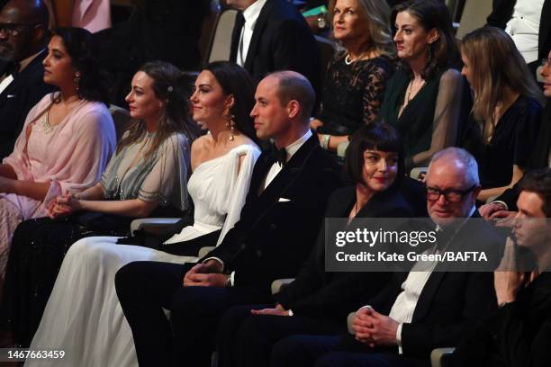 Catherine, Princess of Wales and Prince William, Prince of Wales attend the EE BAFTA Film Awards 2023 at The Royal Festival Hall on February 19, 2023...