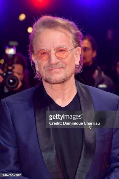 Irish singer and U2 frontman Bono attends the "Ingeborg Bachmann - Reise in die Wüste" premiere during the 73rd Berlinale International Film Festival...