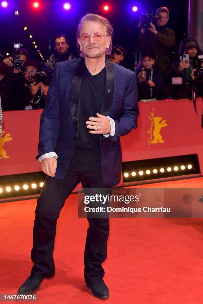 Irish singer and U2 frontman Bono attends the "Ingeborg Bachmann - Reise in die Wüste" premiere during the 73rd Berlinale International Film Festival...