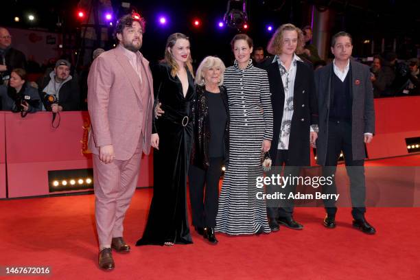 Ronald Zehrfeld, Luna Wedler, Margarethe von Trotta, Vicky Krieps, Basil Eidenbenz and Marc Limpach attend the "Ingeborg Bachmann - Reise in die...