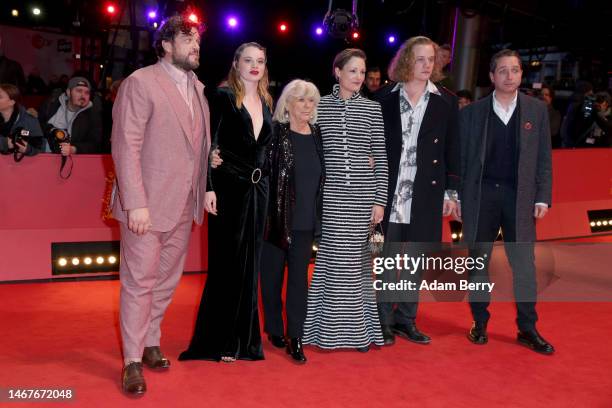 Ronald Zehrfeld, Luna Wedler, Margarethe von Trotta, Vicky Krieps, Basil Eidenbenz and Marc Limpach attend the "Ingeborg Bachmann - Reise in die...