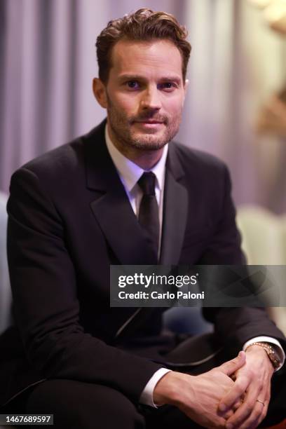 Jamie Dornan backstage during the EE BAFTA Film Awards 2023 at The Royal Festival Hall on February 19, 2023 in London, England.