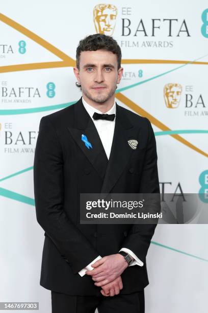 Paul Mescal attends the EE BAFTA Film Awards 2023 at The Royal Festival Hall on February 19, 2023 in London, England.