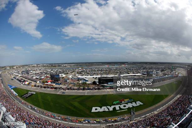 General view of the stat of the NASCAR Cup Series 65th Annual Daytona 500 at Daytona International Speedway on February 19, 2023 in Daytona Beach,...