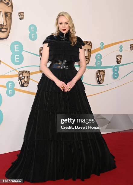 Gwendoline Christie attends the EE BAFTA Film Awards 2023 at The Royal Festival Hall on February 19, 2023 in London, England.