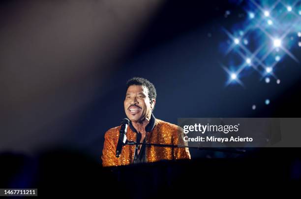 Lionel Richie performs onstage as the Everglades Foundation Celebrates 30 Years at the Breakers on February 18, 2023 in Palm Beach, Florida.