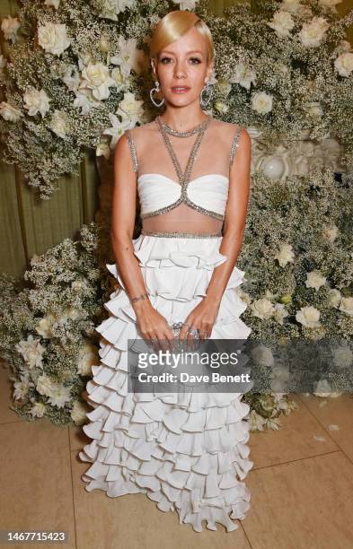 Attends the British Vogue And Tiffany & Co. Celebrate Fashion And Film Party 2023 at Annabel's on February 19, 2023 in London, England.