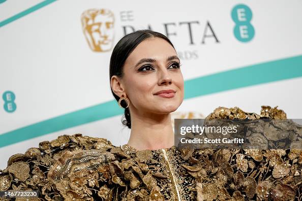 Andreea Cristea attends the EE BAFTA Film Awards 2023 at The Royal