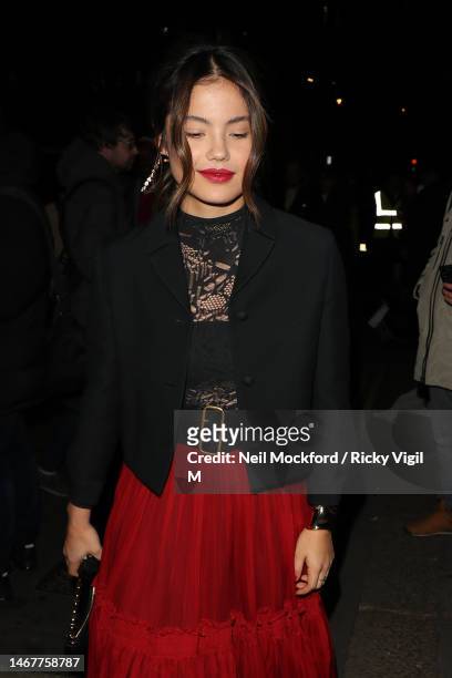Emma Raducanu attends the British Vogue And Tiffany & Co. Celebrate Fashion And Film Party 2023 at Annabel's on February 19, 2023 in London, England.