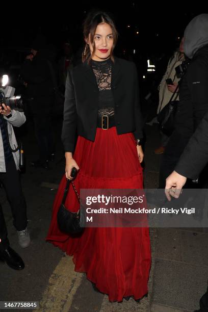 Emma Raducanu attends the British Vogue And Tiffany & Co. Celebrate Fashion And Film Party 2023 at Annabel's on February 19, 2023 in London, England.