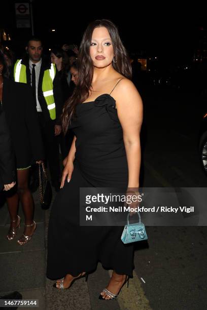 Ashley Graham attends the British Vogue And Tiffany & Co. Celebrate Fashion And Film Party 2023 at Annabel's on February 19, 2023 in London, England.