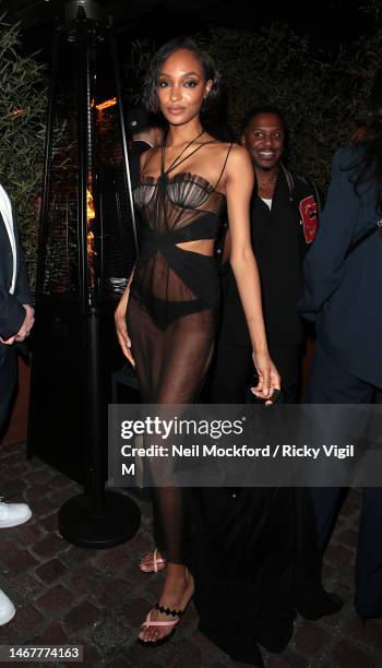 Jourdan Dunn seen attending Netflix's annual BAFTA Awards afterparty at Chiltern Firehouse on February 19, 2023 in London, England.