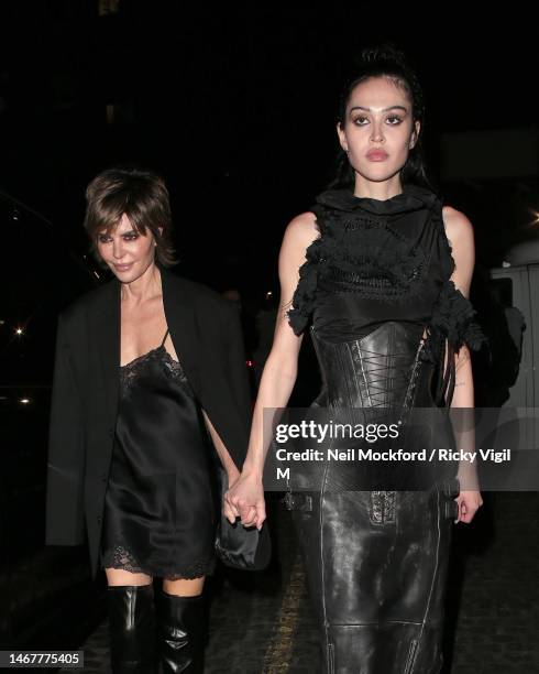 Lisa Rinna and Amelia Gray Hamlin seen attending Netflix's annual BAFTA Awards afterparty at Chiltern Firehouse on February 19, 2023 in London,...