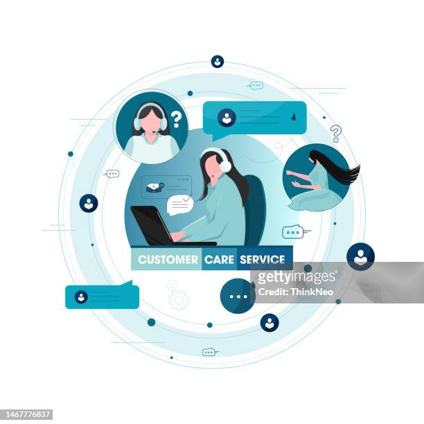 customer support system - technical guidance stock illustrations
