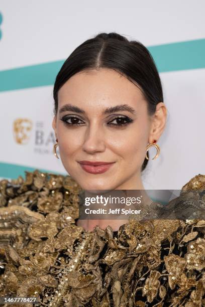 Andreea Cristea attends the EE BAFTA Film Awards 2023 at The Royal Festival Hall on February 19, 2023 in London, England.