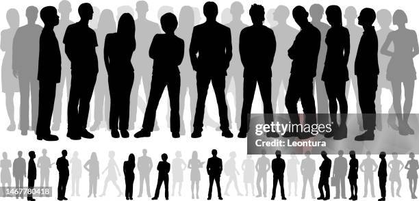 group of people (each person is complete and moveable, see people underneath) - conservative stock illustrations
