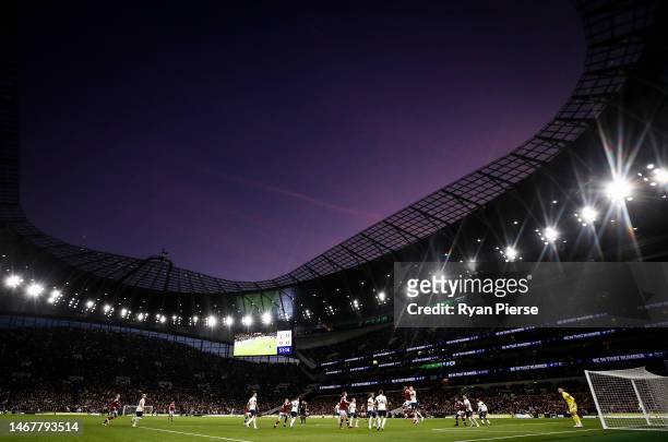 General view of play during the Premier League match between Tottenham Hotspur and West Ham United at Tottenham Hotspur Stadium on February 19, 2023...