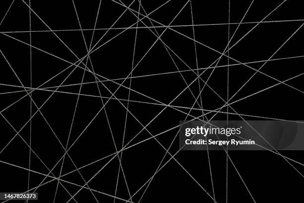 gray-silver threads on a black. abstract geometric background. - filament ストックフォトと画像