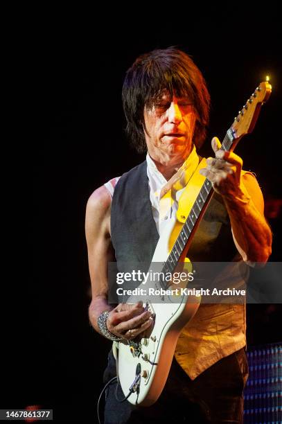 Jeff Beck performs on stage at Pearl at the Palms, Las Vegas, Nevada, 18th October 2013.