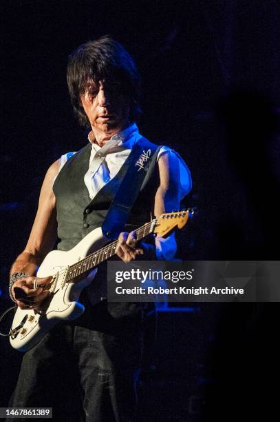 Jeff Beck performs on stage at Pearl at the Palms, Las Vegas, Nevada, 18th October 2013.