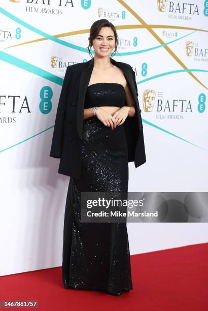 Jessica Henwick attends the EE BAFTA Film Awards 2023 at The Royal Festival Hall on February 19, 2023 in London, England.