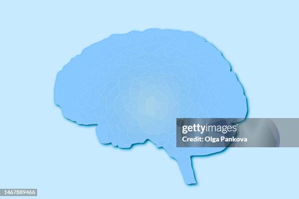human brain, flat illustration - cartoon cancer fotografías e imágenes de stock