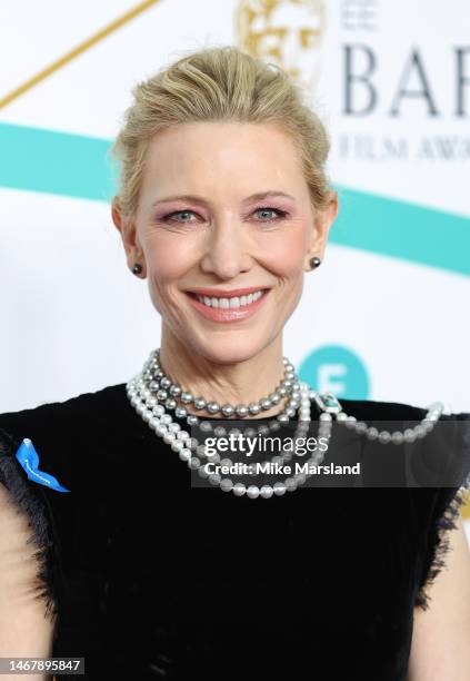 Cate Blanchett attends the EE BAFTA Film Awards 2023 at The Royal Festival Hall on February 19, 2023 in London, England.