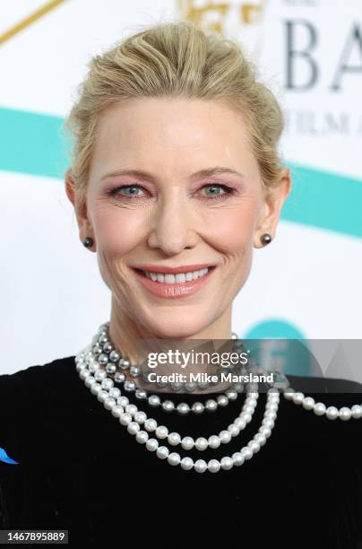 Cate Blanchett attends the EE BAFTA Film Awards 2023 at The Royal Festival Hall on February 19, 2023 in London, England.